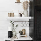 QEEIG Floating Shelves for Wall Bathroom Shelf Bedroom Kitchen Living Room Hanging Book Shelves Small Farmhouse Decor 16 inch Set of 3, White (015-W3)