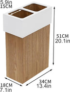 Wooden Umbrella Stand, Double Bucket Umbrellas Storage Box with a Detachable Drip Tray, Japanese Style Canes Walking Sticks Holder for Home Office,Hotel,Outdoor(Black)