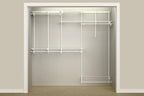 ClosetMaid ShelfTrack Wire Closet Organizer System, Adjustable from 5 to 8 Ft., with Shelves, Clothes Rods, Shoe Shelf, Hardware, Durable Steel, White
