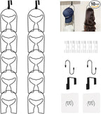LINFIDITE 10 Pack Baseball Hat Rack Hanger Holder Organizer Multi Hook Wall Mounted Over Door Cap Display Storage Rack Holder Closet Hanging Storage Rack w Hanging Hook Mermaid Tail Black