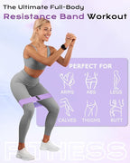 Fabric Resistance Bands for Working Out - Booty Bands for Women Men with Workout Bands Guide, Exercise Bands Resistance Bands Set for Leg, Butt, Glute Bands for Home Gym Fitness, Yoga, Pilates