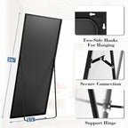 DUMOS 56"x15" Full Length Mirror, Full Body Mirror with Aluminum Alloy Thin Frame, Standing Mirrors with Leaning or Hanging, Suitable for Bedroom, Livingroom, Cloakroom, Black