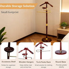 Suit Valet Stands for Women and Men,Clothes Valet Stand with Base Vertical,Wood Suit Rack,Freestanding Belt Holder Mens Valet Stand,Retail Display Rack Valet Stand,for Entrywaye