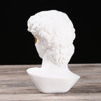 BRABUD Greek Mask David Man Bust Statue Resin White Gold Classic Roman Sculpture Modern Art Home Office Study Room Bookshelf Decor Collectible Gift TQGJBS342