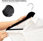 ELONG HOME Solid Wooden Hangers 20 Pack, Wood Suit Hangers with Extra Smooth Finish, Precisely Cut Notches and Chrome Swivel Hook, Wooden Clothes Hangers for Shirt Coat Jacket Dress, Black