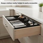 Drawer Organizer Clothes -3 Pcs T shirt organizer Multipurpose Dresser Drawer Organizer for Adults & Kids, Closet Foldable 12 Cells per Organizer - Closet Organizers & Storage, Shirt Folder - Black