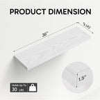 BAYKA White Floating Shelves for Wall, Set of 3, 36 Inches Long Wall Mounted Rustic Wood Shelves for Bathroom, Bedroom, Living Room or Kitchen, Hanging Shelf for Book/Storage/Decor, 30lbs Capacity