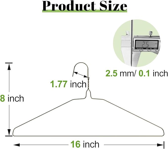 Wire Metal Clothes Hangers Bulk 100 Pack, 16 Inch 12 Gauge Standard Size, Slim Space Saving for Coat Suits Shirts Pants Skirts, Non Slip, Bronze