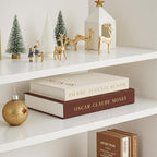 Aesthetic Decorative Books - Set of 2 Linen Fake/Faux Books Enhance Your Coffee Table, Living Room, Bookshelf, Bedside Table or Mantle, Stackable Modern Home Decor, Photo Storage and as a Keepsake Box