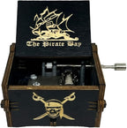 Youtang Pirates of The Caribbean Music Box Hand Crank Musical Box Carved Wooden,Play (Davy Jone's Theme, Black)