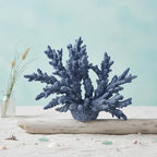 Etlemonde Beach Coastal Blue Coral Reef Decor Resin Statue - Faux Sea Coral Reef for Bathroom Shelf, Coffee Table, Nautical Beach House Home Decor Accent