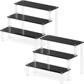 2 Packs Acrylic Display Stand Riser,3 Tier Perfume Organizer Cupcake Stand Acrylic Pop Shelves Holder,Black Desk Display Shelf for Figure,Trinket,Collectibles,Dessert Tray Stands for Party Decor-7.9in