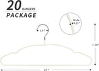 TOPIA HANGER Metal Hangers 20 Pack, Adult Clothes Hangers Space Saving & Non Slip Rubber Coated, Heavy Duty Wire Hanger for Coat,Shirt,Strap Dress,Ivory-CT12I