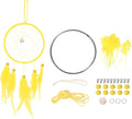 PATIKIL DIY Dream Catcher Kit, Making Dream Catcher Supplies Wall Hanging Handmade Dream Catcher Kits for Beginner Style 3, Yellow