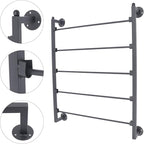 Wall Mounted Scarf Rack, 5-Tier Metal Scarves Towels Rack Wall Display Silk Ribbon Storage Organizer Black Hijab Hanger for Flower Shop Retail Store (Black)