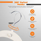 Plastic Hangers 50 Pack, Cascading Slim Space Saving Clothing Hangers with 360° Rotating Hook, Non Slip Clothes Hangers for Sweater Shirt, Heavy Duty Coat Hanger with Inner Hook for Closet, White