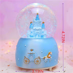 Snow Globes,Blue Castle Music Snowglobes with LED Lights,Automatic Snow Fall Effect,Home Decor for Kids Room Essentials Birthday Christmas Festival Gift for 5-16 Year Old Girls (Blue)