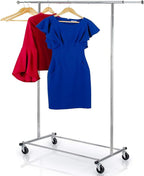 HOME IT Clothes Rack for Hanging Clothes - Heavy Duty Commercial Grade Chrome for Clothing, Garment Rack Adjustable, Collapsible, Expandable Clothing Rack, 200 LBS Capacity