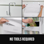 GORILLA GRIP Over The Door Organizer Storage, 5 Deep Hanging Shelves, Holds 50lbs, Closet Organizers Shelf for Bedroom, Shoes, Bathroom, Nursery, Dorm Essentials, 3 Metal Hooks, 58x15 Inches, White