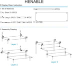HENABLE Large Acrylic Display Risers, Perfume Stand Organizer, Clear Acrylic Shelf Risers for Display Stands for Food, Tabletop Use, Amiibo Funko POP Figure, 3 Tier Clear Cupcake Stand Risers