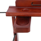 Clothing Valet Stand, Wood Suit Rack, Freestanding Valet Stand for Women and Man, 17"x12"x44" Suit Stand for Home Hotel Office (Reddish Orange)