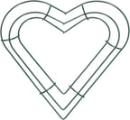 PATIKIL 8 Inch Christmas Wire Wreath Frame, Metal Heart Shape Dream Catcher Rings Macrame Wreath Floral Hoop for Home Car DIY Craft Wedding Wall Hanging Decorations, Green