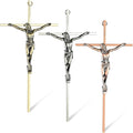 ACHIBANG 10" Crucifix Wall Cross 3 Pack – Gold, Silver & Copper Jesus Crosses for Wall, Catholic Crucifix Wall Decor for Home or Over-the-Door Blessing