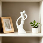 Modern Abstract Couple Statue, Kissing Lovers Sculpture Figurine for Home Decor Living Room Bedroom Bookshelf Office, Gift for Wedding Anniversaries, Love Decor Ornament for Valentines - Style A-White