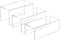 Sezanrpt Clear Display Risers Shelf 3pcs, Countertop Rectangular Acrylic Display Storage Organizer, Acrylic Stands for Funko Pop Figure, Cosmetics, Bags, Shoes, Toys, Collectibles - 12- 4'', 5'', 6''