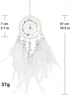 Dream Catcher for car,car Decorations for Women,Feather Dream Catcher Crystal Charm Bling Deco Accessories Hanging Ornaments,Christmas Hanging,Xmas Gift for Girl (White)