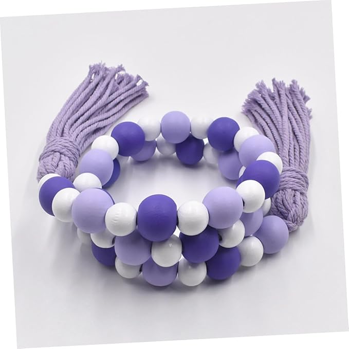 PRETYZOOM Contemporary Tassel Decor Pendant Beaded Tassel for Home Wooden Beads String Hanging Decor Ornament