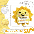 Get Well Soon Gifts - Handmade Positive Crochet Sunshine Dolls with Cheer Up Messages, Crochet Emotional Support Buddies for Surgery Recovery & Healing | Get Well Soon Gifts for Kids, Women, Men