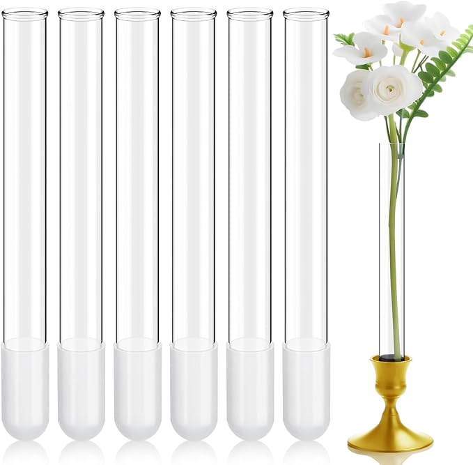3 Pack 3.9" 5.9" 7.9" Bud Vase Taper Candle Holder's Bud Vase for Candlestick Sizes from 22mm to 27mm Adjustable Designed Specially for Taper Candle Holder for Tablescapes, Wedding Decor