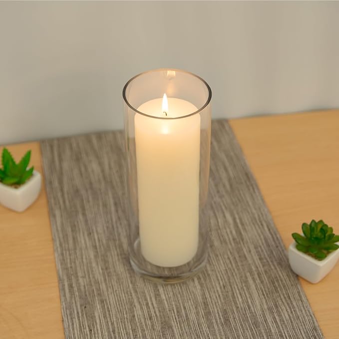 WGVI Quality Thick Weighted Clear Cylinder Glass Vases, 4" W x 6" H, Flower Arrangement Glass Candle Holders Wedding Centerpieces Terrarium Planter Pen Brush Storage Container, Bulk Wholesale, 12 Pcs