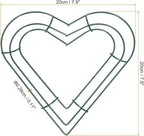 PATIKIL 8 Inch Christmas Wire Wreath Frame, Metal Heart Shape Dream Catcher Rings Macrame Wreath Floral Hoop for Home Car DIY Craft Wedding Wall Hanging Decorations, Green