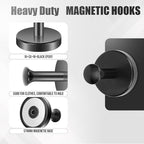 Neosmuk Magnetic Coat Hook,170lb Strong Extra Heavy Duty Magnet Hooks,Magnetic Wreath Hanger/Holder for Metal Doors,Purse,Towel,Stocking,Cruise Cabin,Black,4 Pack