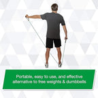 THERABAND Resistance Tubing with Soft Handles, Green, Heavy Level, 48" Latex Stretch Resistance Bands for Exercise, Professional Workout Bands for Upper & Lower Body, Color-Coded Levels