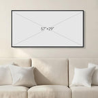 Framed Abstract Landscape Wall Art for Living Room, Extra Large Brown Misty Lake Trees Canvas Artwork for Walls, Horizontal Minimalist Wabi Sabi Painting Print for Bedroom Office Wall Decor, 30x60 In