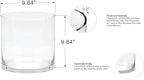 10" Wide 10" Tall Large Hand Blown Sturdy Clear Cylinder Glass Vase, Centerpiece Flower Vase for Rose, Tulip, Boquets, Hurricane Candle Holder (1, 10"x10")