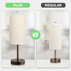 Dicoool Touch Bedside Table Lamp with USB - 3 Way Dimmable Brown Lamp for Bedroom Nightstand, Desk Lamp with Charging Station for Dorm, Office, Kids Room, Living Room
