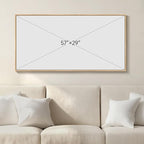 Framed Neutral Horizontal Abstract Wall Art for Living Room, Extra Large Black and Beige Modern Painting Print, Mid Century Canvas Artwork for Dining Room Bedroom Hallway Office Walls Decor, 30x60 Inch