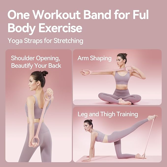 Figure 8 Workout Resistance Band - 3 Elasticities Optional 20 30 40lb, Thicker Durable Arm Back Shoulder Exercise Elastic Rope Yoga Straps Pilates Flexbands, Physical Therapy Stretch Bands