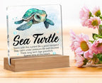 Inspirational Motivational Gifts - Turtle Gifts for Women Men - Sea Turtle Clear Desk Decorative Sign Home Decor