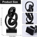 DOVDOV Abstract Black Knot Sculpture, Geometric Decor, Black Decorative Piece for Living Room Coffee Table or Bookshelf Top, Office Coffee Table or Entryway Console Decor.