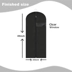 Garment Bags for Hanging Clothes, 45'' Suit Bag Cover for Storage and Travel, Dress Bags for Gowns Long, 2 Pack (Black)
