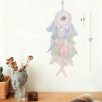 Dream Catcher for Girls Bedroom Wall Decoration, 4.4" x 18" Traditional Circular Net Wall Hanging Home Decor,Colorful