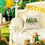 RABUSOFA St.Patricks Day Pillow Covers 18x18 Inch,Birds Shamrock Decorations Holiday Spring Decorative Pillow Case Decor for Sofa Couch Green