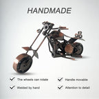 Metal Motorcycle Decor, Copper Chopper Motorcycle Figurine,5.9”x3.5”Unique Iron Motorcycle Sculpture,Cool Home Office Desk Decor,Art Gift Vintage,Christmas Birth Gift for Men Boyfriend Husband