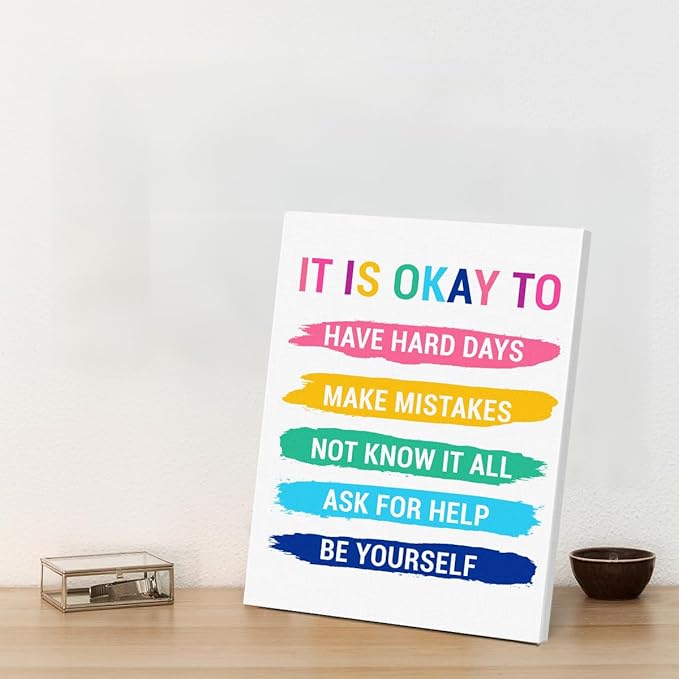 Inspirational Wall Decor Posters for Teens Room, Motivational Quotes Wall Art for Bedroom Bathroom Classroom Home Office Decorations, Encouragement Gift for Woman (8 X 10 Inches, Framed)