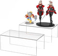 Acrylic Shelf Riser 10x5.1x4 pack of 2, Clear Acrylic Stand for Figure, Cosmetics, Bags, Shoes, Toys, Collectibles, 10x5.1x4 Inch